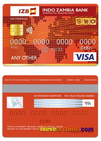 Zambia IZB Bank visa debit card